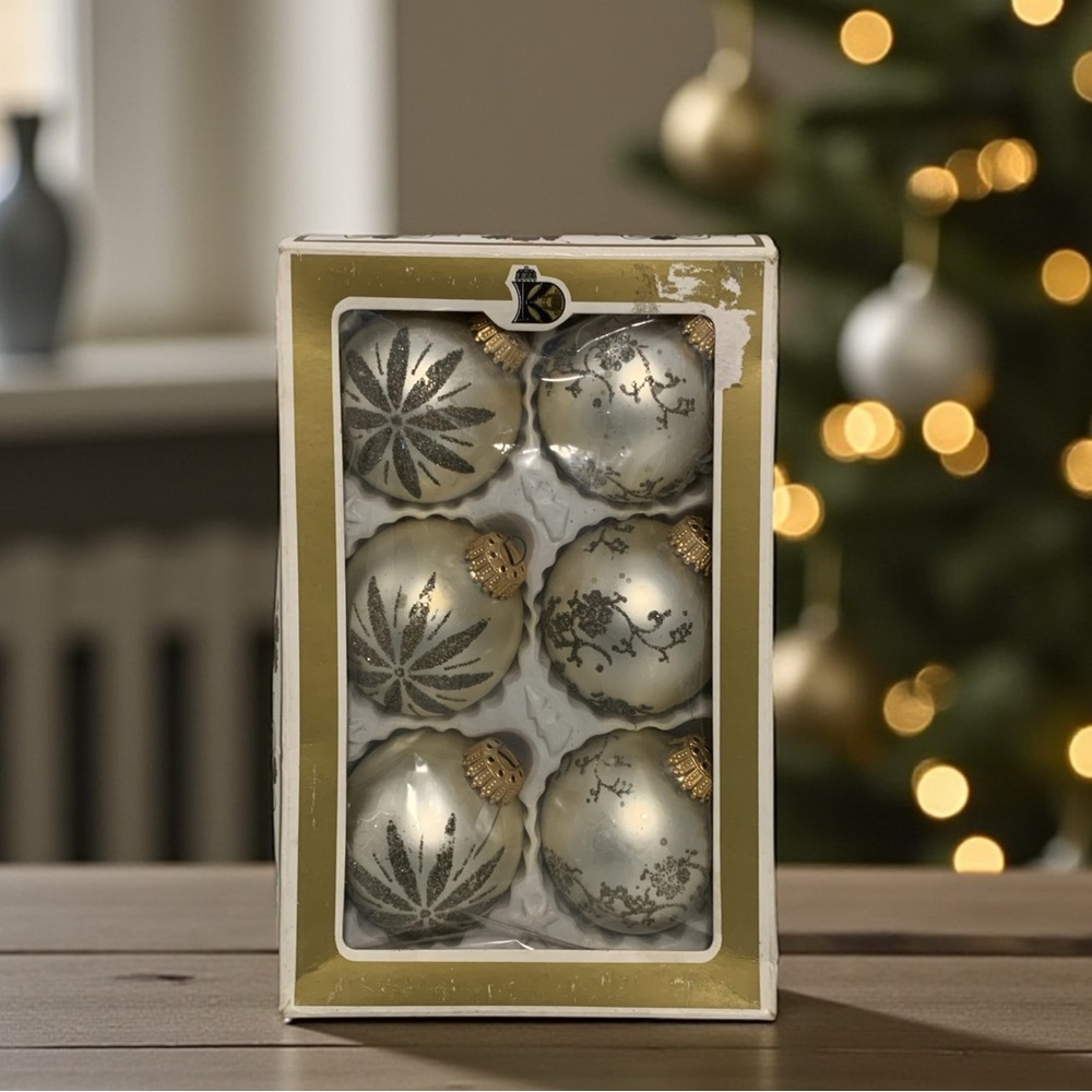 Vintage West Germany, Krebs and Sohn Glass Christmas Ornaments
